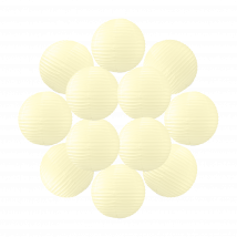 Lot de 12 Boules Japonaises Ivoire 40 cm