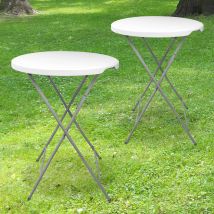 Lot de 2 Tables Hautes Mange Debout Pliante 110x80 cm