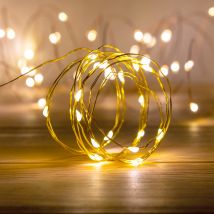 Guirlande Or 20 Micro LED Blanc Chaud