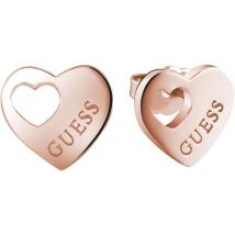 Ladies Guess Heart Devotion Rose Gold Earrings
