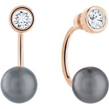 Ladies Guess Rose Gold Plated Opposites Attraction Earrings