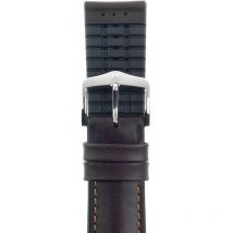 Mens Hirsch Stainless Steel James Leather/Caoutchouc Strap Size 20mm