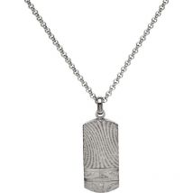 Mens Unique & Co Stainless Steel Tag Necklace