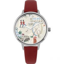 Ladies Cath Kidston London Map Red Leather Strap Watch