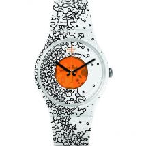 Unisex Swatch Orange Pusher Watch