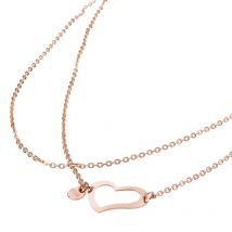 Ladies Storm Heart Necklace Rose Gold