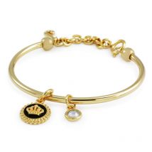 Ladies Juicy Couture PVD Gold plated Enamel Crown Slider Bangle
