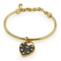 Ladies Juicy Couture PVD Gold plated Pave Heart Padlock Slider Bangle