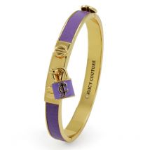 Ladies Juicy Couture PVD Gold plated Jc Padlock Leather Bangle