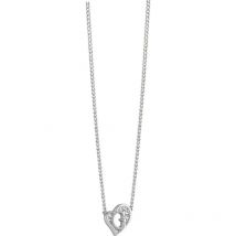 Ladies Guess Rhodium Plated G Hearts Necklace