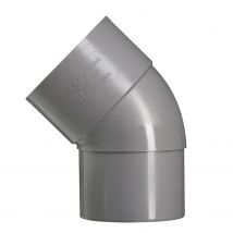 Martens Bocht Met 1x Lijmmof - Hwa - Pvc - Grijs - Verjongd - Ø100mm - 45°