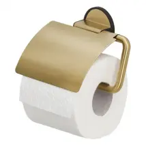 Tiger Toiletrolhouder Tune - Rvs - Met Klep - Messing Geborsteld / Zwart