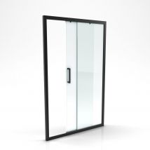 Aurlane - Douche Schuifdeur Factory 120 X 200cm - Zwart Profiel - 6 Mm Helder Glas