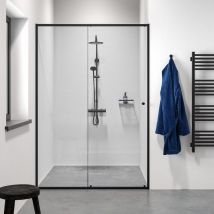 Sealskin - Douche Schuifdeur Contour 140 X 200cm - Zwart Profiel - 6 Mm Helder Glas