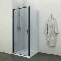 Allibert - Douchedeur Loftgame 90 X 200cm - Zwart Profiel - 8 Mm Helder Glas