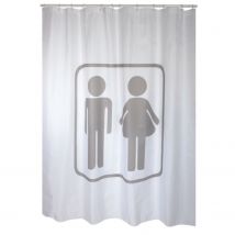 Msv Douchegordijn Man/vrouw Grijs 180cm