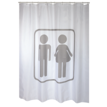Msv Douchegordijn Man/vrouw Grijs 180cm