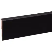 Cando Muurplint Blok - Zwart - Mdf - Folie - 240cm - 12x58mm