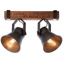Brilliant Plafondspot Plow Hout 2xe27