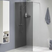 Sealskin Inloopdouche Mix&match 88x200cm - Geborsteld Rvs Profiel - 8 Mm Rookglas