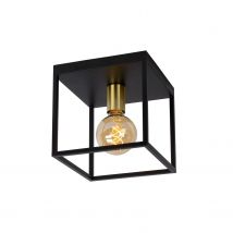 Lucide Plafondlamp Ruben Zwart Goud E27