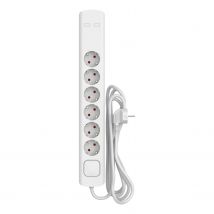 Sencys Stekkerdoos 6-voudig Wit 3 Meter