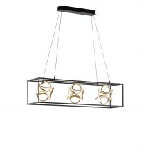 Fischer & Honsel Hanglamp Led Gesa Zwart 3x12w