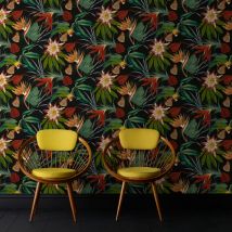 Decomode Vliesbehang Parrot Meerkleurig Zwart