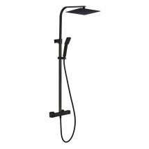 Essebagno Regendouche - Quartos - Zwart - Waterbesparend - Met Thermostatische Kraan