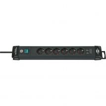 Brennenstuhl Stekkerdoos Premium-line 6-voudig Met Usb (type A) Zwart 3 Meter