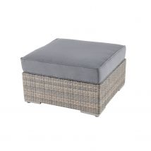 Central Park Voetbankje Julieta Aluminium/riet Bruin 77x77x31/46cm