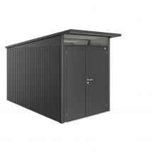 Biohort Tuinhuis Avantgarde A4 Met Dubbele Deur Donkergrijs Metallic 180x380cm