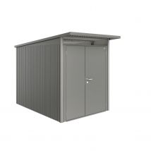 Biohort Metalen Tuinhuis Avantgarde - Kwartsgrijs Metallic - 180x300cm - Dubbele Deur - Met Lessenaarsdak