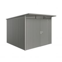 Biohort Metalen Tuinhuis Avantgarde - Kwartsgrijs Metallic - 260x300cm - Enkele Deur - Met Lessenaarsdak