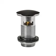 Wirquin Wastafelplug Quick-clac Black Touch - Zwart - Met Overloop - 75mm Hoogte
