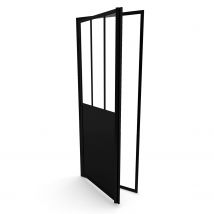 Aurlane - Douchedeur Fabrik 80 X 200cm - Zwart Profiel - 5 Mm Helder Glas