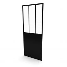 Aurlane - Zijwand Fabrik 80 X 200cm - Zwart Profiel - 5 Mm Helder Glas