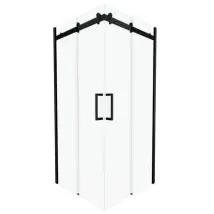 Aurlane - Douche Hoekinstap Rolling 90 X 200cm - Zwart Profiel - 8 Mm Helder Glas
