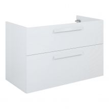 Elita Wastafelonderkast Ness 92cm - Hoogglans Wit - Met 2 Lades - 92x59x45cm