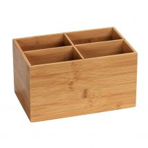 Wenko Opbergbak Terra Met 4 Vakken Van Bamboe Natuurlijke Look 22x12x14cm