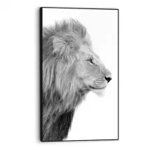 Art Frame Leeuwenkop - Zwart-wit - Mdf - 70x118cm