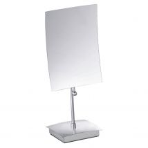 Make-up Spiegel Rechthoek 5x Vergrotend Staand Chroom 21x13cm