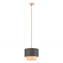 Home Sweet Home Hanglamp Cane/weave Linnen Zwart E27 ⌀33cm
