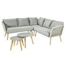 Central Park 5-delige Hoekbank Loungeset Ischia Aluminium/textileen 5 Personen 214x214cm