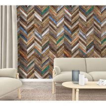 Smart Art Fotobehang Visgraat Planken