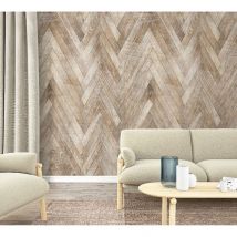 Smart Art Fotobehang Visgraat Planken