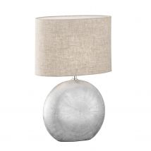 Fischer & Honsel Tafellamp Foro Zilver Beige E27 40w