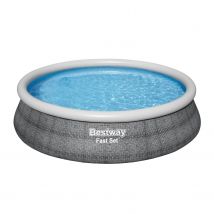 Bestway Opblaaszwembad Fast Set Rond Rotan Met Filterpomp Ø457x107cm