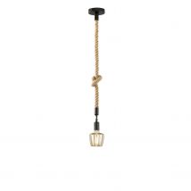 Fischer & Honsel Hanglamp Rope Zwart ⌀12cm E27