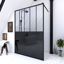 Aurlane - Inloopdouche Indus 140 X 200cm - Zwart Profiel - 5 Mm Helder Glas
